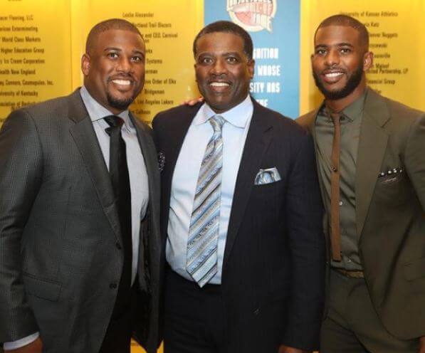 Charles Paul with his sons Charles Jr. and Chris Paul.
